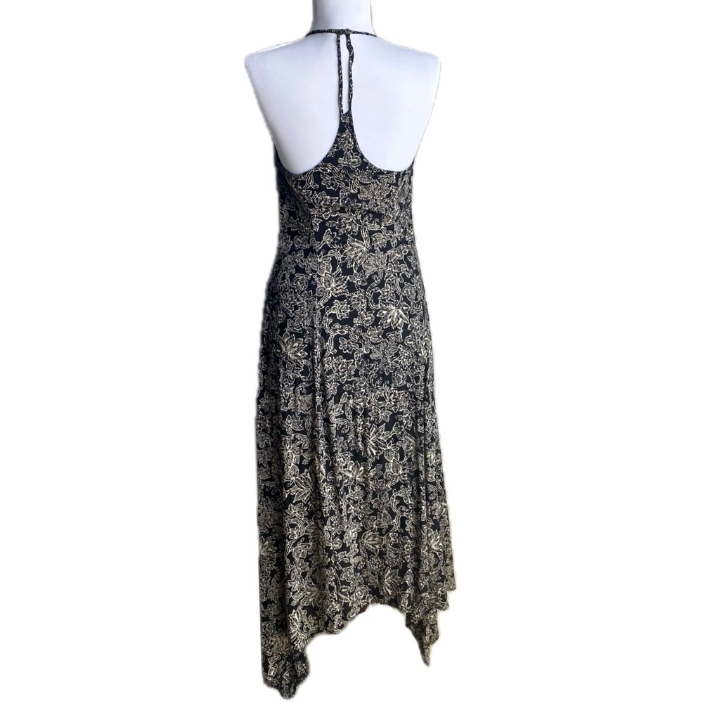 ABERCROMBIE & FITCH Y2K Floral Print High Neck Racerback Midi Dress SZ XS Boho - Picture 4 of 10
